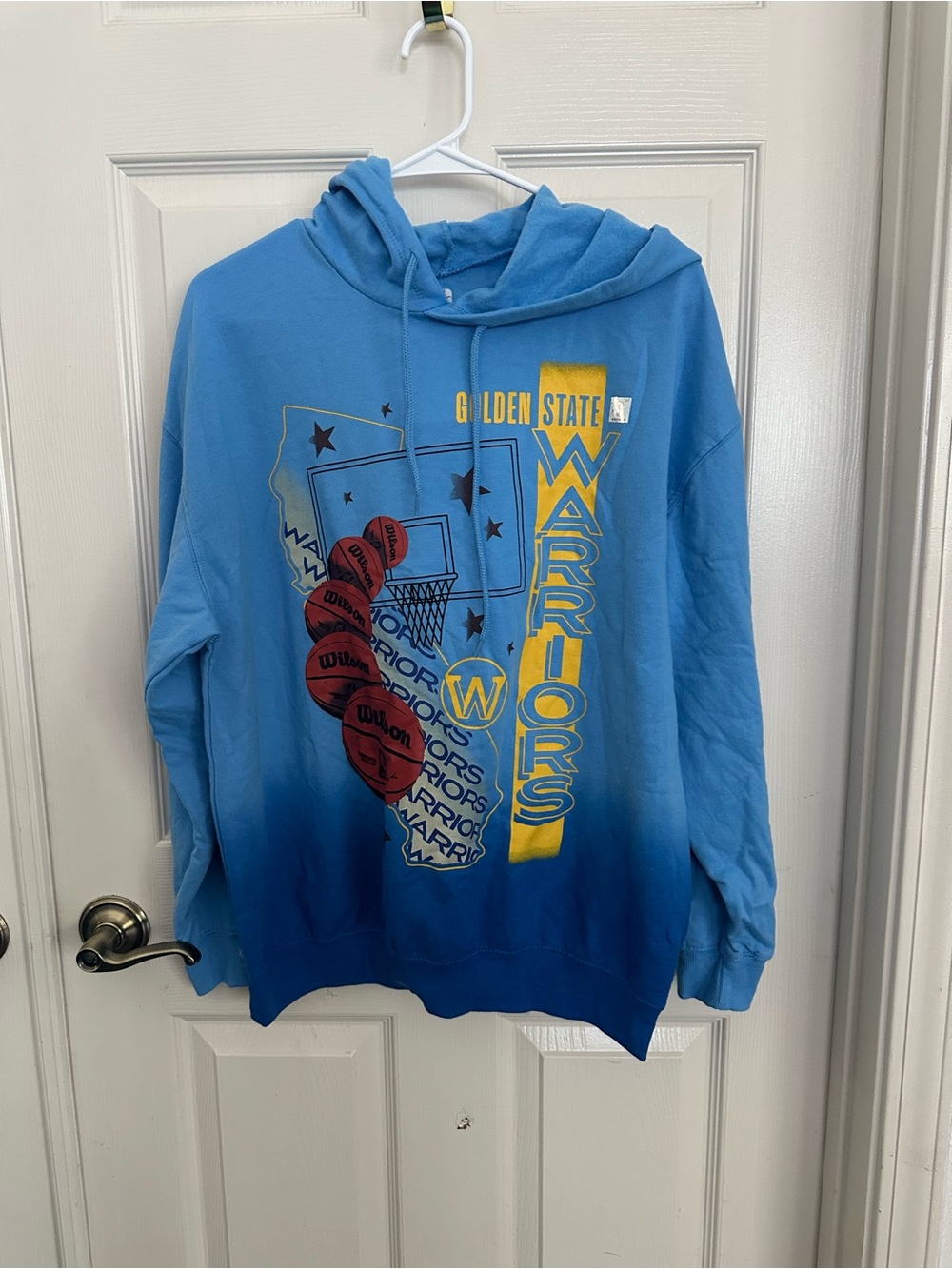 NBA Golden State Warriors Blue and Yellow Crewneck Hoodie